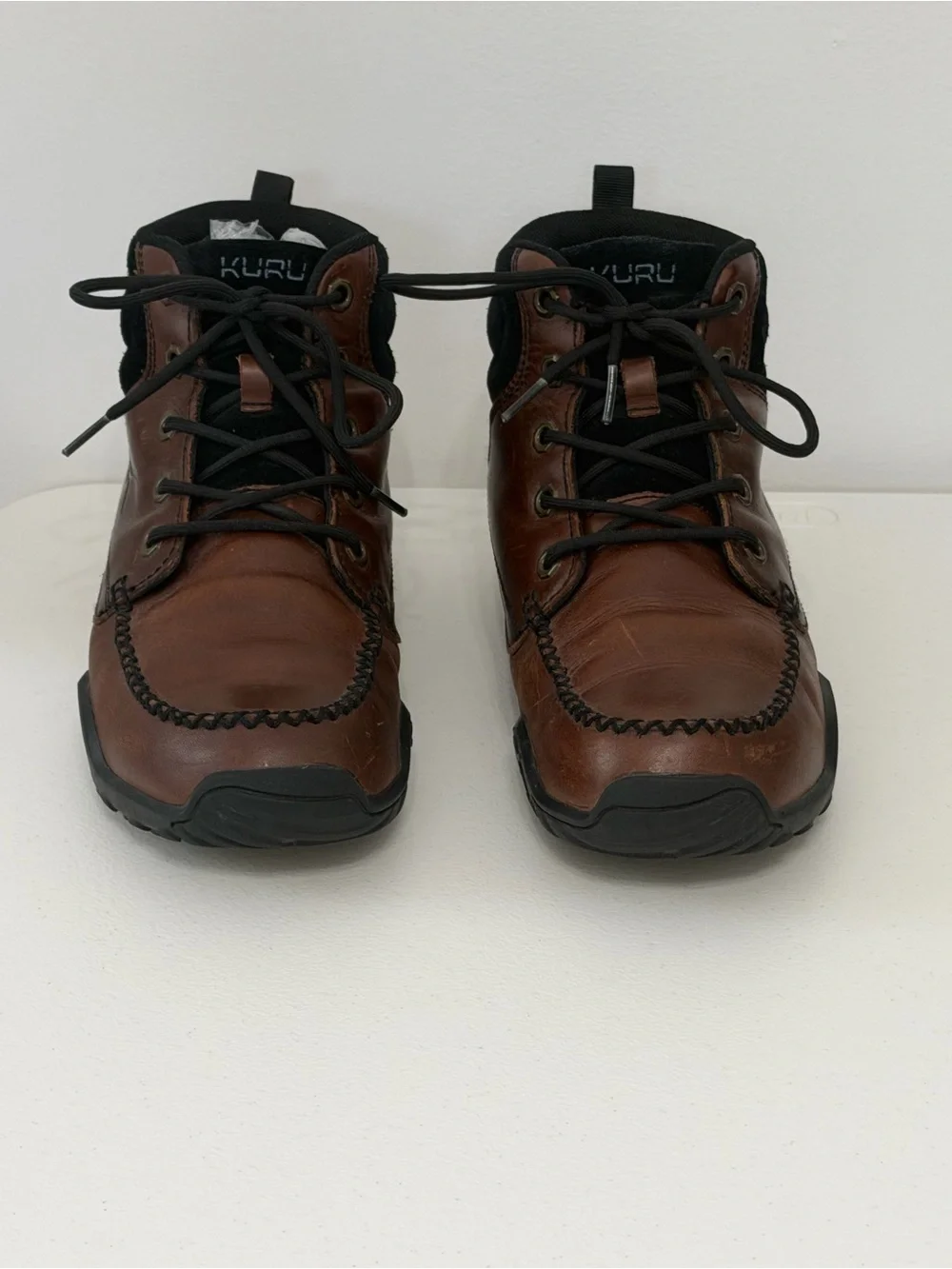 KURU Mens 8 Brown Leather Moc Toe Ankle Boots Orthopedic Comfort Orthotic Shoes